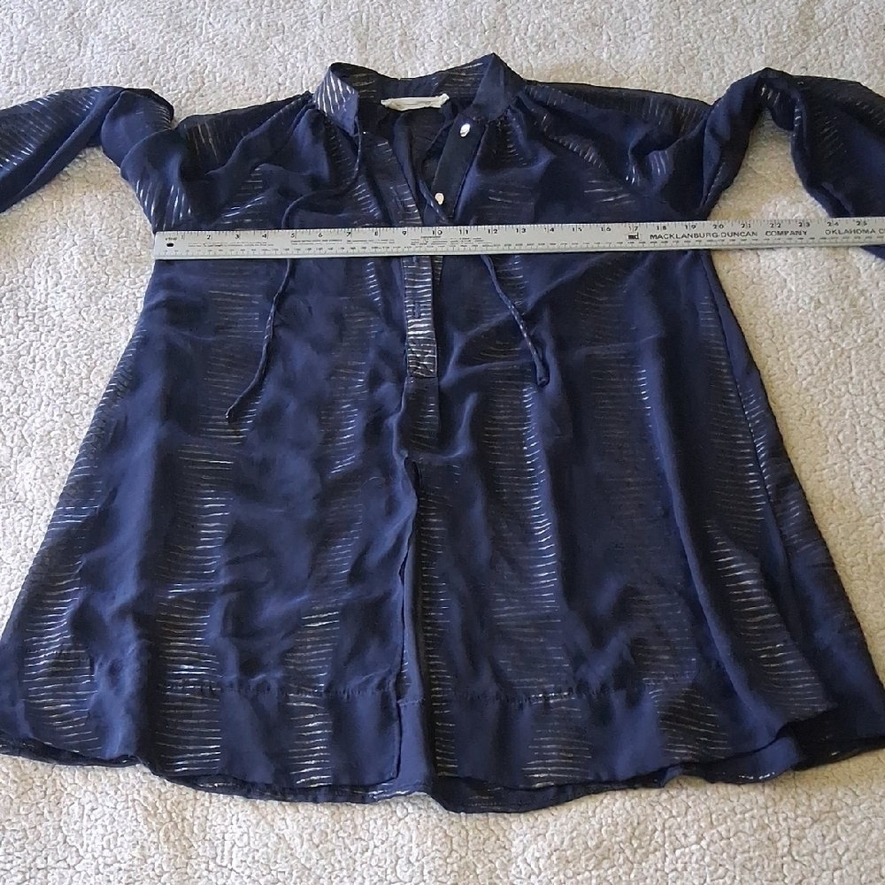 Buddy Love Navy Sheer Blouse - Picture 4 of 5